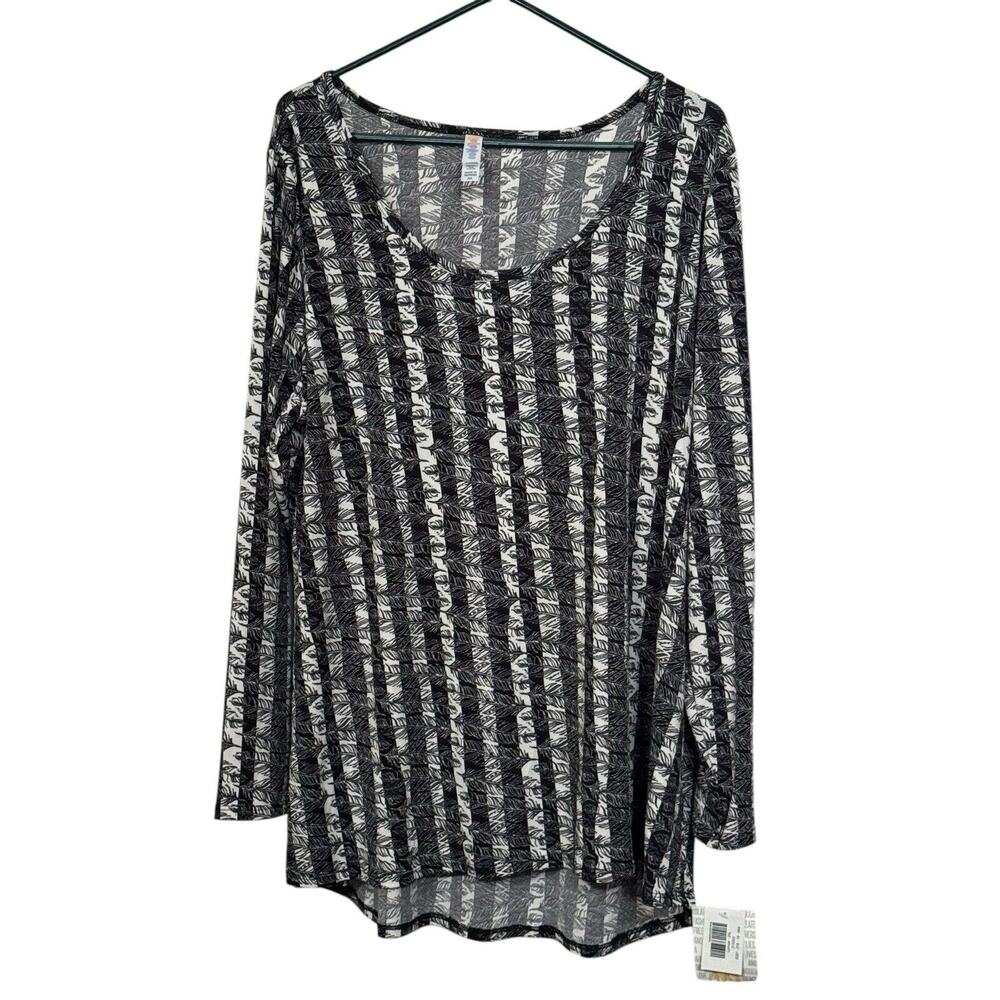 NWT Lularoe Lynnae 3XL Shades Heathered Gray Black Strech Cotton/Poly/Spandex
